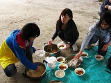 カレー配膳